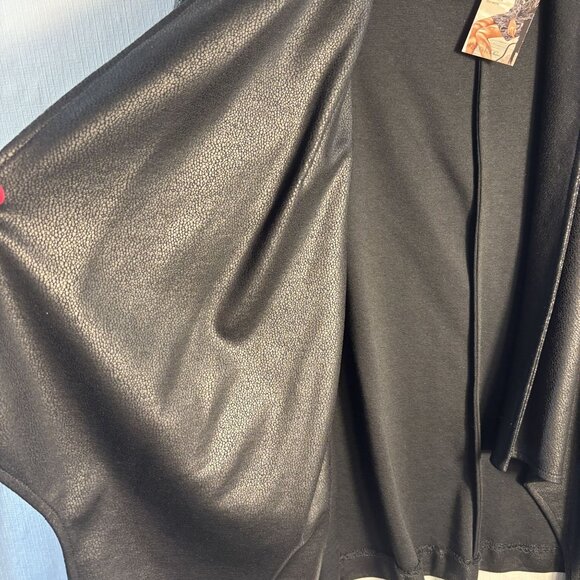 Karen Kane Womens Black Faux Leather Open Front Jacket With Ruched Sleeves One S - Picture 9 of 16